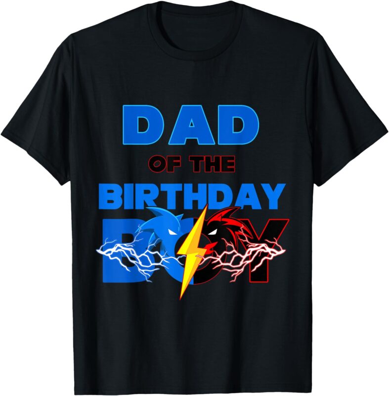 Dad Of The Birthday Boy Hedgehog Family Matching Bday Party T-Shirt