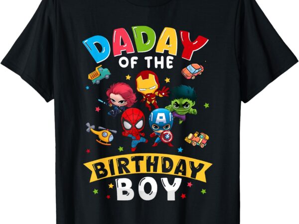 Dad of the superhero bday boys kids teacher family party t-shirt