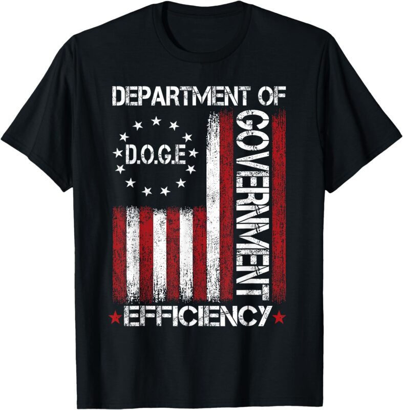 Doge Department Of Government Efficiency Us Flag Doge T-Shirt