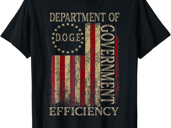 Doge shirt doge department of government efficiency us flag t-shirt