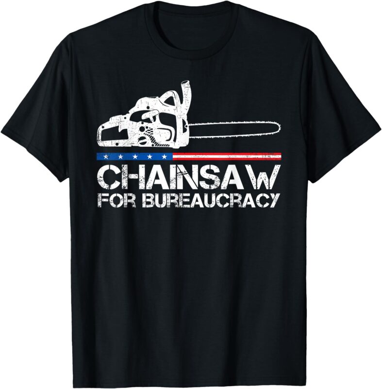 Doge Shirt, Usa Flag Shirt For Men, Chainsaw For Bureaucracy T-Shirt