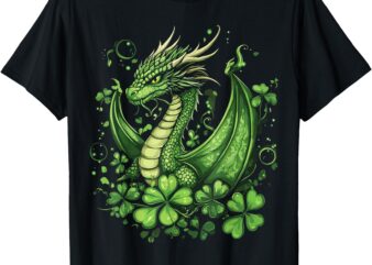 Dragon Shamrock St Patricks Day Clover Irish Pride T-Shirt