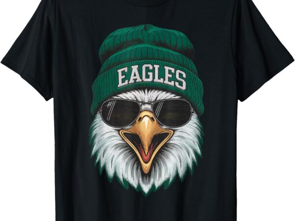 Cool face eagles with sunglasses vintage funny eagles t-shirt
