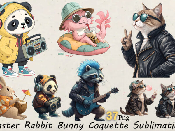 Easter rabbit bunny coquette sublimation vector clipart
