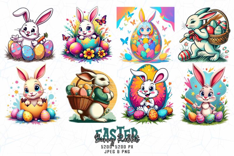 Easter Sunday Bunny Rabbit t-shirt design bundle