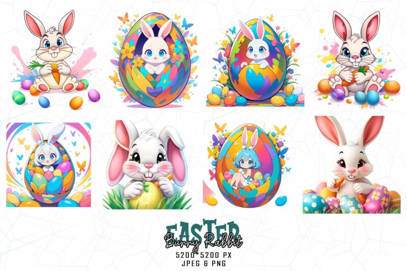 Popular Groovy Easter Sunday Rabbit Bunny Lover t-shirt design bundle of 100 designs – download instantly