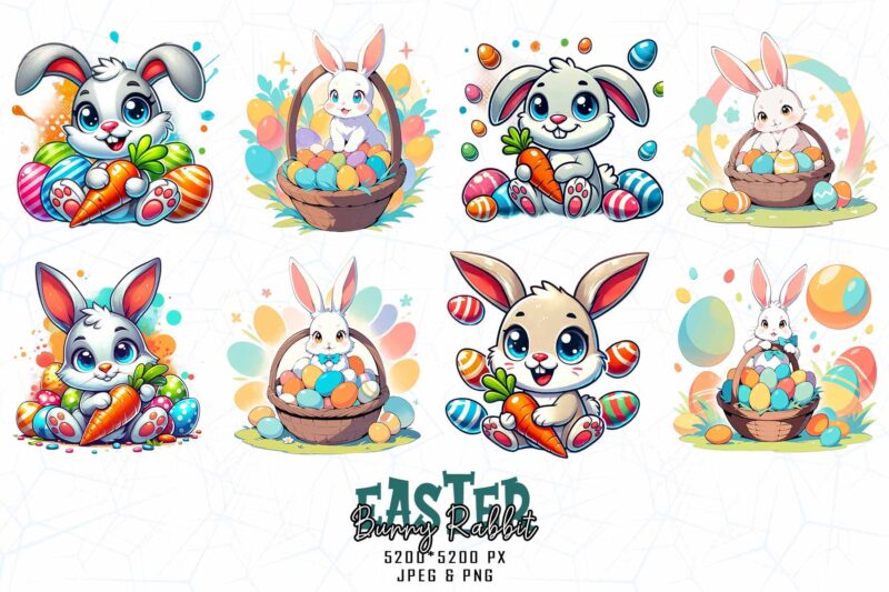Easter Sunday Bunny Rabbit t-shirt design bundle