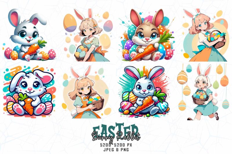 Easter Sunday Bunny Rabbit t-shirt design bundle