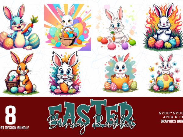 8 easter sunday rabbit bunny illustration t-shirt design bundle 8 easter sunday rabbit bunny illustration t-shirt design bundle