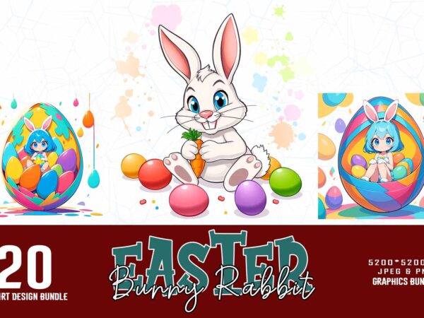 20 trendy retro vintage easter sunday bunny rabbit t-shirt design bundle 20 trendy retro vintage easter sunday bunny rabbit t-shirt design bundle