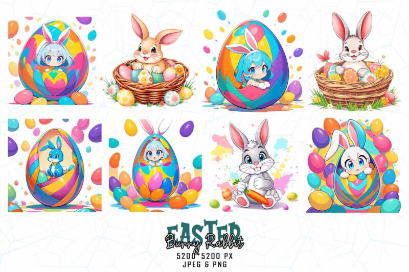 Popular Groovy Easter Sunday Rabbit Bunny Lover t-shirt design bundle of 100 designs – download instantly
