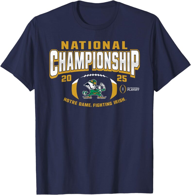Elite Authentics Notre Dame Fighting Irish 2025 CFP National Championship Navy T-Shirt
