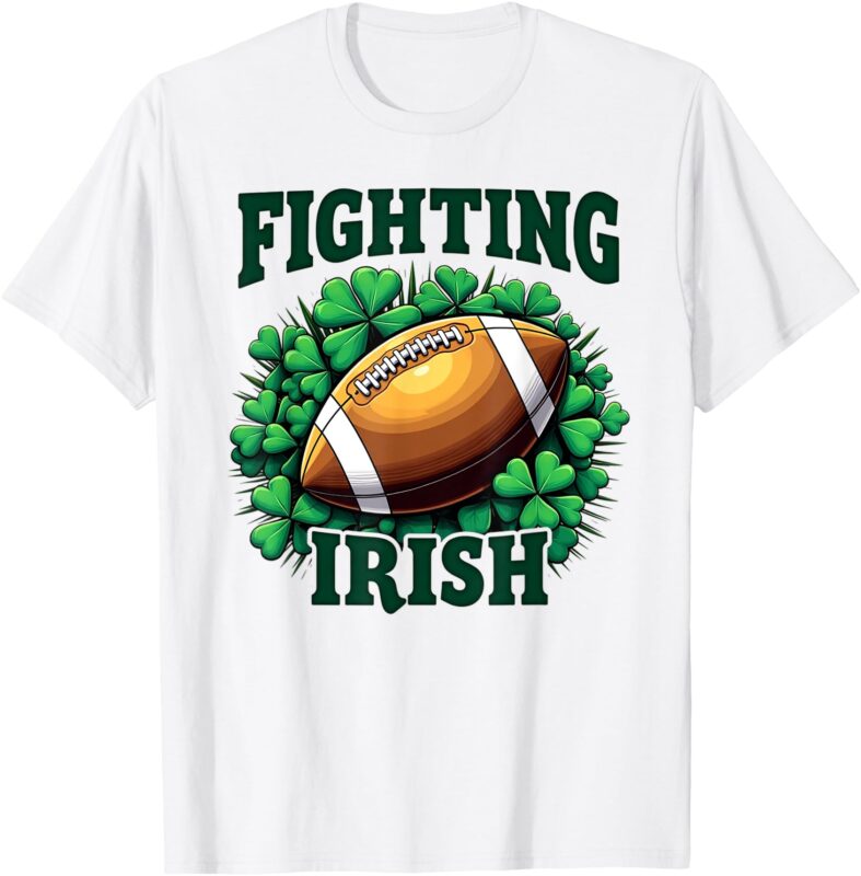 Football Fighting Irish Shamrock Lucky Clover St Patricks T-Shirt