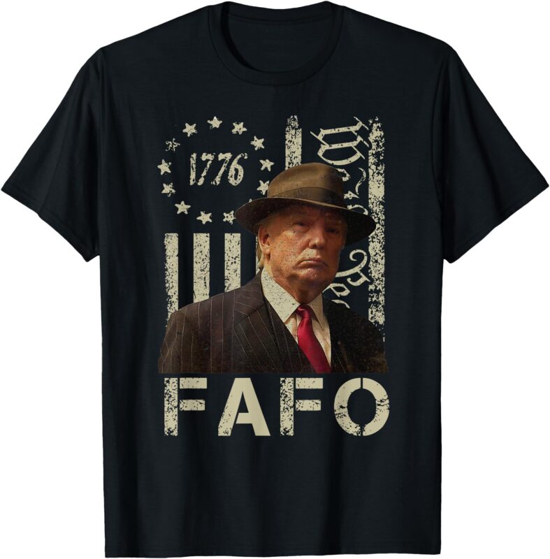 Funny Fafo Trump Photo USA Flag Retro Distressed T-Shirt