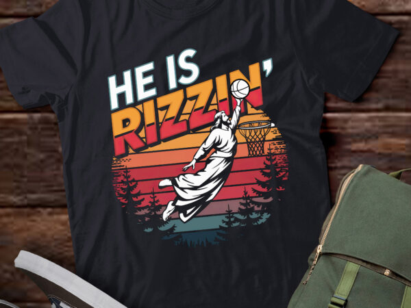 Funny he is rizzin’ jesus playing basketball christian pa75 t shirt graphic design
