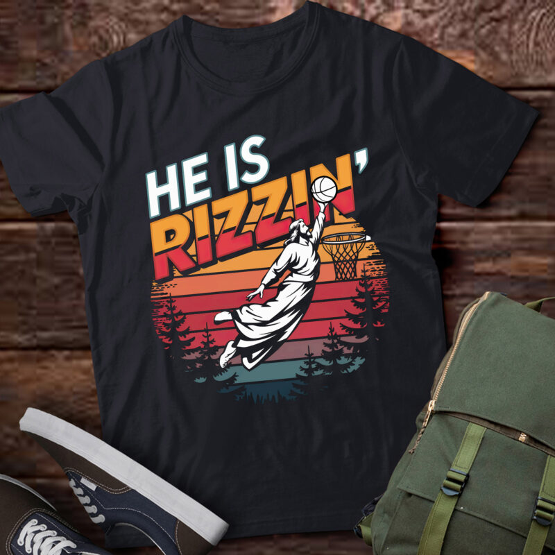 Funny He Is Rizzin’ Jesus Playing Basketball Christian pa75