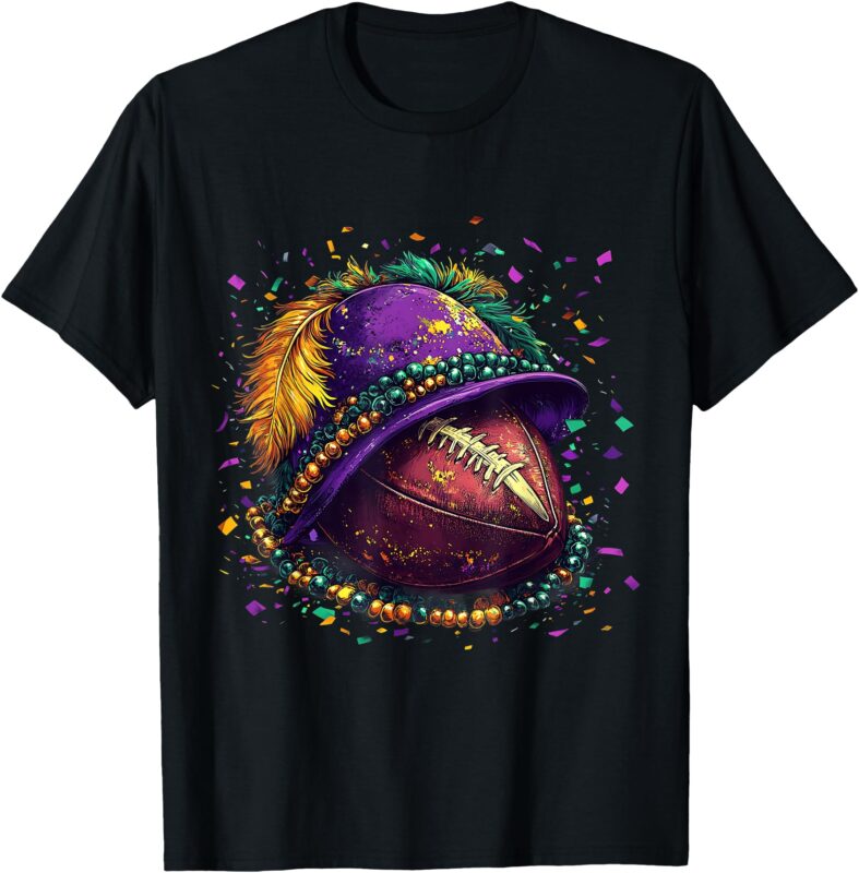 Funny Mardi Gras Football Beads New Orleans Men Women Kids T-Shirt