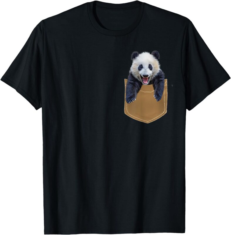 Funny Panda Shirt – Cute Panda in Pocket Gift Men Women Kids T-Shirt