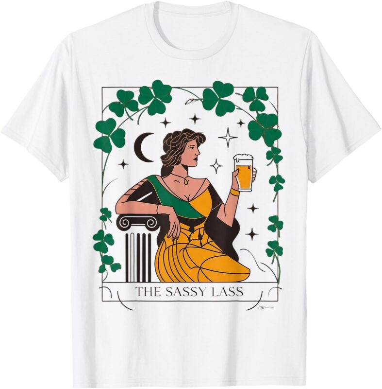 Funny Patrick’s Day The Sassy Lass Tarot Card For Women Men T-Shirt