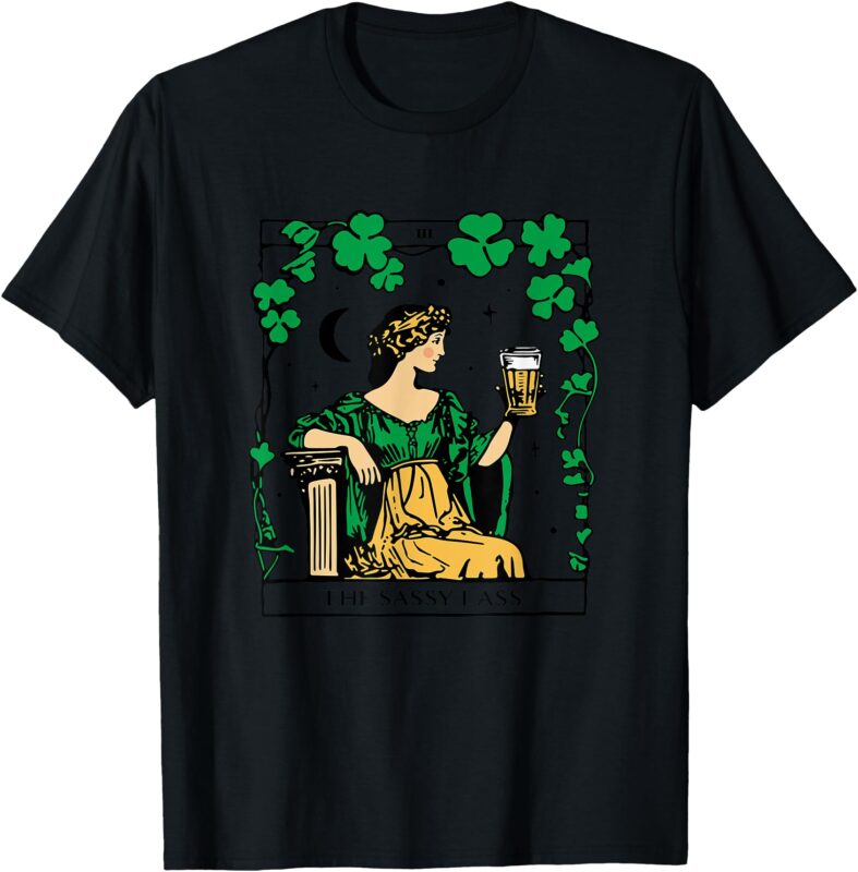 Funny Patrick’s Day The Sassy Lass Tarot Card Unisex T-Shirt