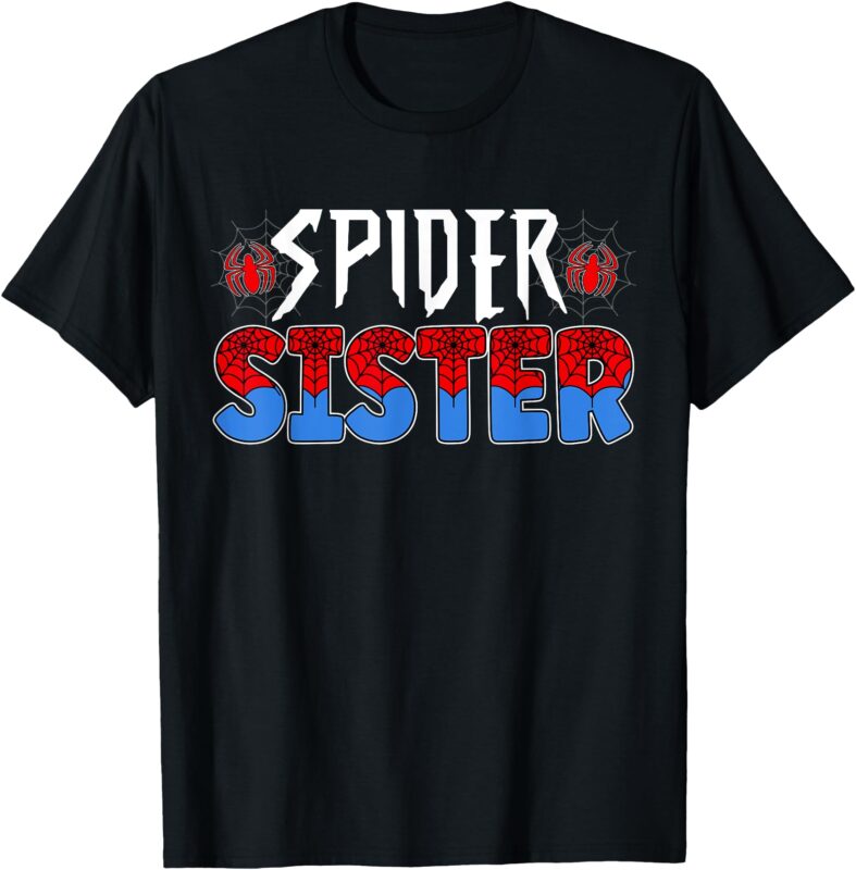 Funny Spider Web Sister Family Matching Birthday Boy T-Shirt