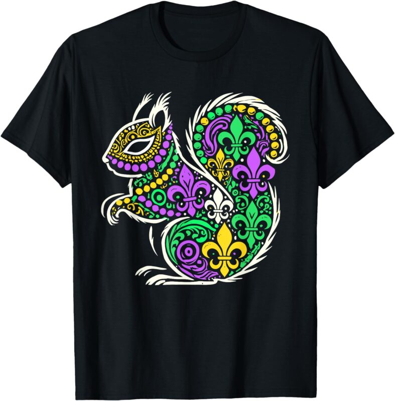 Funny Squirrel Mardi Gras Festival Carnival Womens Mens Kids T-Shirt