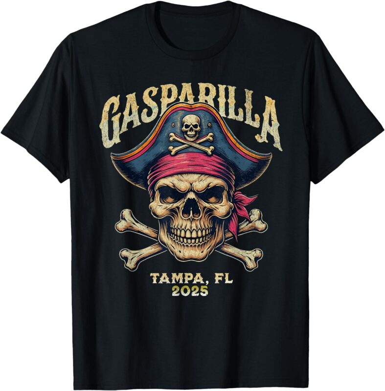 Gasparilla 2025 Pirate Festival Tampa FL – Skull and Crossbo T-Shirt