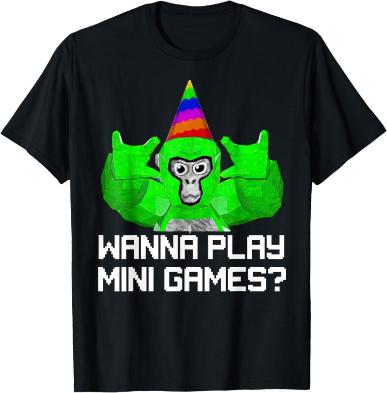 Gorilla VR Wanna Play Mini Games Playing Gorilla VR For Boys T-Shirt