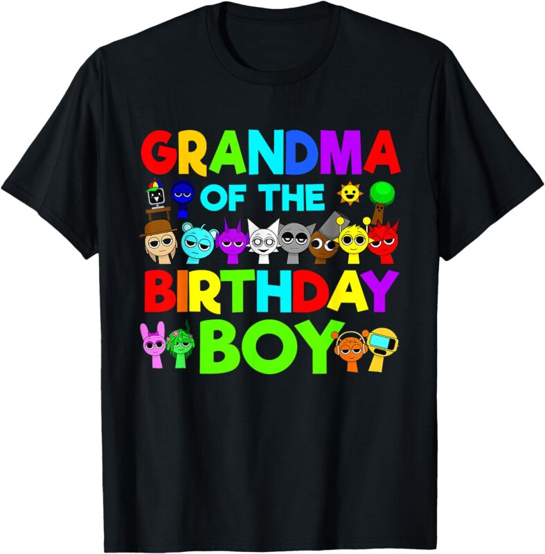 Grandma Of The Birthday Boy Sprunki Family Party Decorations T-Shirt