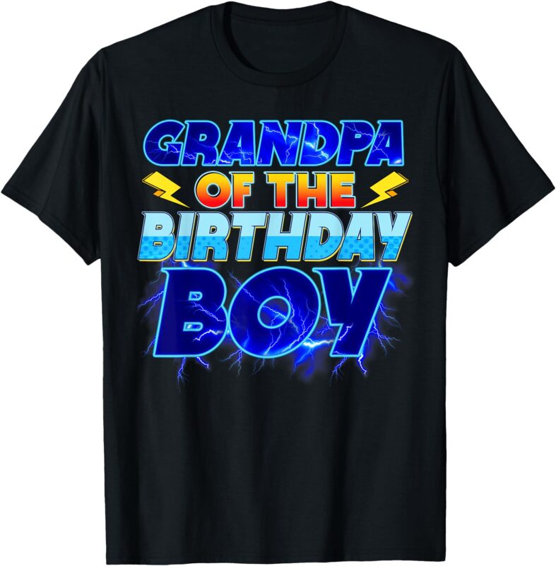 Grandpa Of The Birthday Boy Family Party Funny Hedgehog T-Shirt