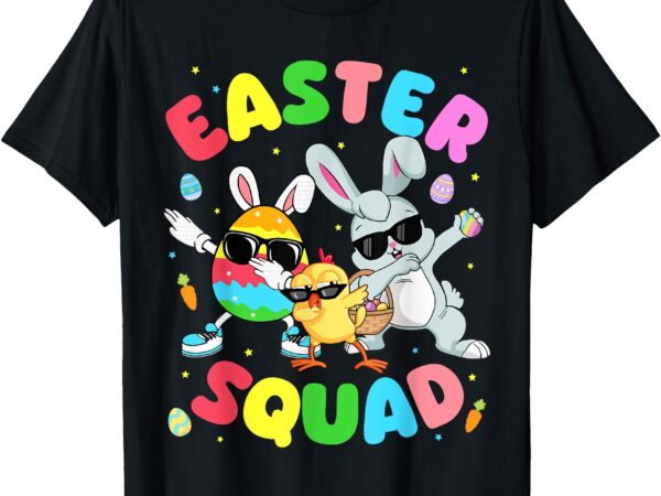 Groovy funny rabbit egg chick easter squad day mens boys kid t-shirt