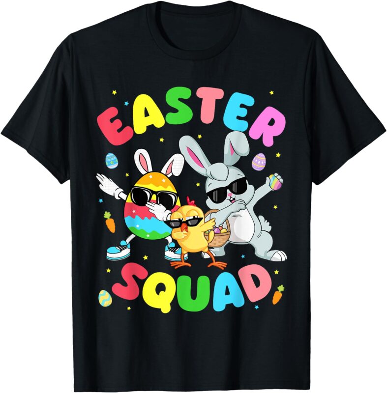 Groovy Funny Rabbit Egg Chick Easter Squad Day Mens Boys Kid T-Shirt