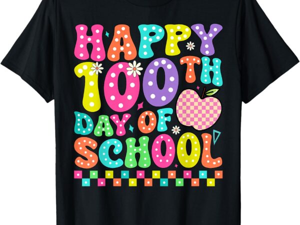 Groovy happy 100th day of school teachers boys girls kids t-shirt
