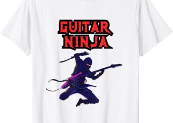 Guitar Ninja – Cool Tee with Ninja Shredding Guitar Design T-Shirt