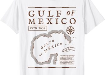 Gulf Of Mexico 1672 Historic Map Retro Vintage Men Women T-Shirt