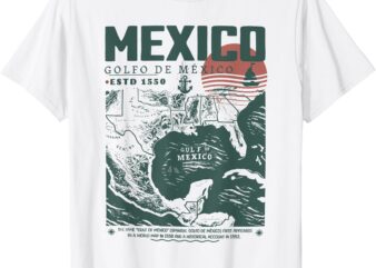 Gulf of Mexico 1550 Historic Map T-Shirt