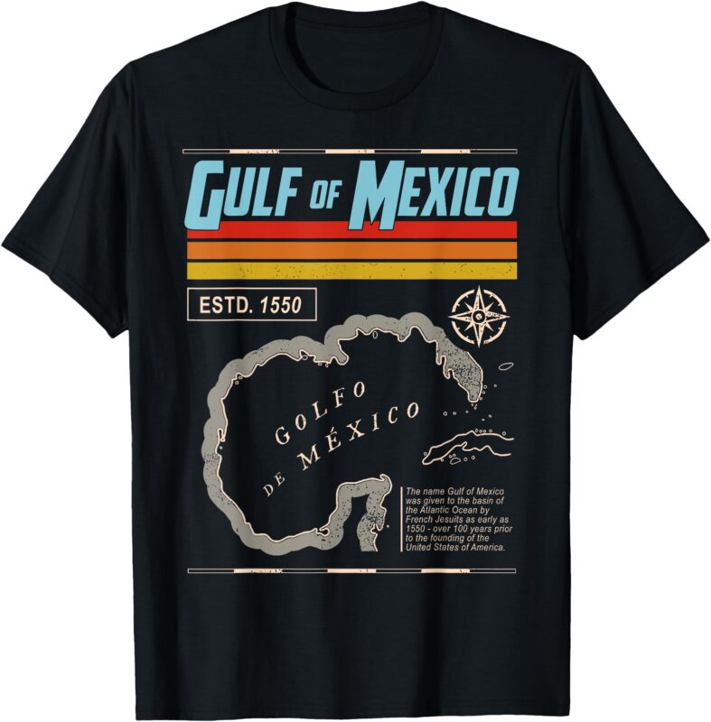 Gulf of Mexico Est 1550 Historic Map T-Shirt