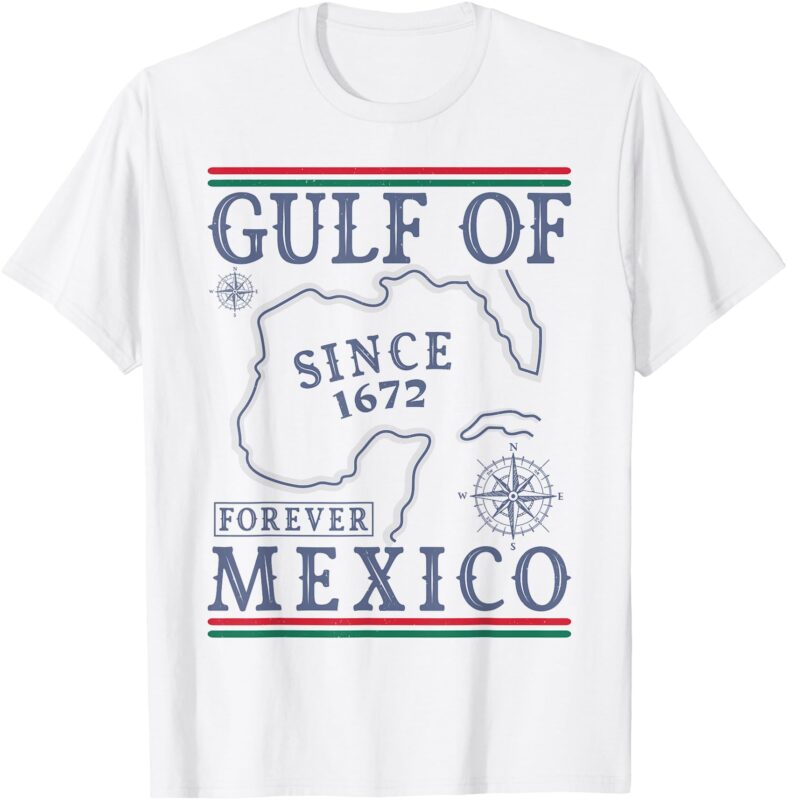 Gulf of Mexico Since 1672 Retro Historic Map T-Shirt