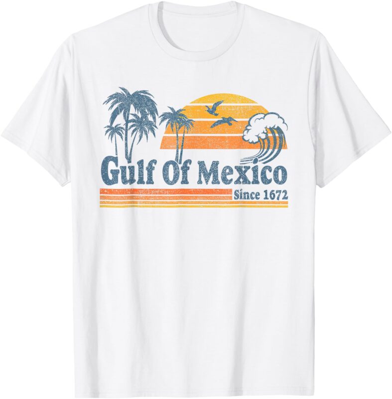 Gulf of Mexico Since 1672 Retro Vintage Beach Men Women T-Shirt