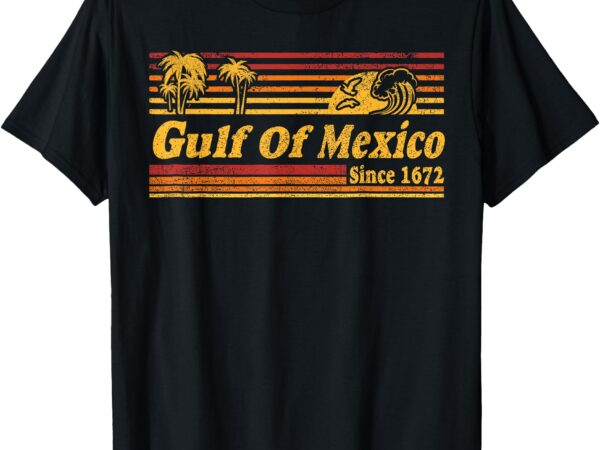 Gulf of mexico t shirt vintage retro gulfo de mexicio beach t-shirt