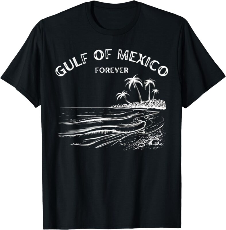 Gulf of USA America Funny Gulf of Mexico Flag Map 4th July T-Shirt