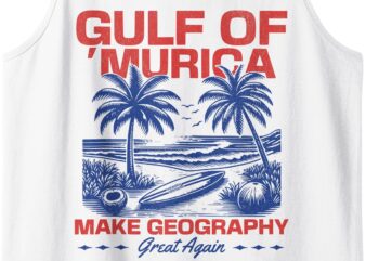 Gulf of USA American Gulf of Murica Patriotic Beach Tank Top