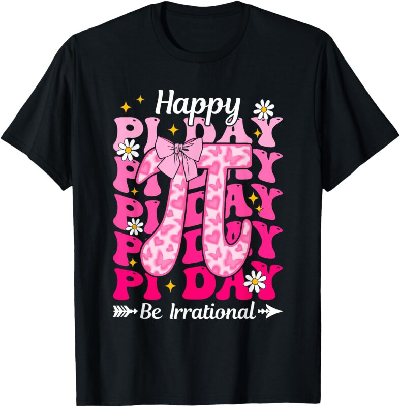 Happy Pi Day Funny Math Coach Teacher Pi Day Coquette Bow T-Shirt