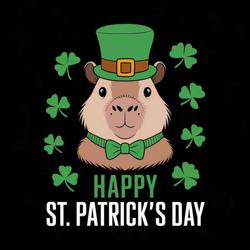 Happy St. Patrick’s Day capybaras