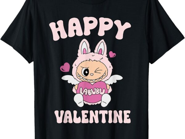 Happy valentine cute labubu classic funny birthday for kids t-shirt