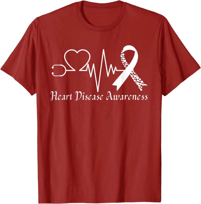 Heart Disease Awareness Go Red in February Health Red Heart T-Shirt
