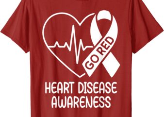 Heart Disease Awareness Heartbeat CHD Go Red T-Shirt