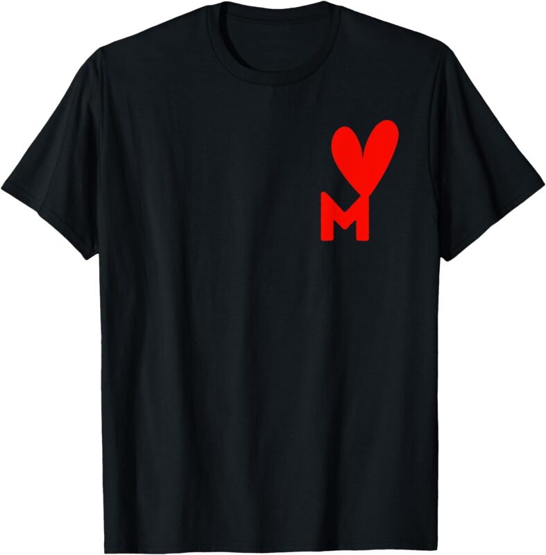 Heart Names start with M Girls Boys Women Men Gift T-Shirt