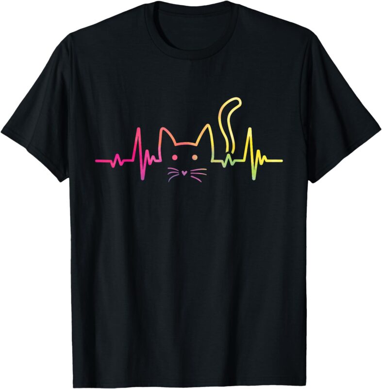 Heartbeat Cat Lover Paws T-Shirt