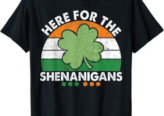 Here For The Shenanigans St Patricks Day T-Shirt